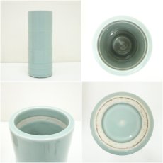 画像6: 京焼　松本為佐視造　青蒼磁花瓶（共箱） (6)
