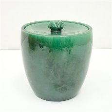画像2: 京焼　吉向陶荘造　青釉水指（共箱） (2)