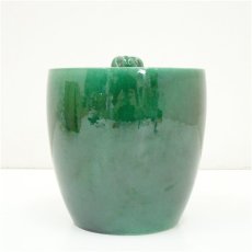 画像4: 京焼　吉向陶荘造　青釉水指（共箱） (4)