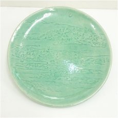 画像2: 吉向焼　吉向陶荘（蕃斎）造　一乗寺之景菓子皿（共箱） (2)