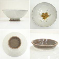 画像6: 益子焼　吉川心水造　飴釉銅彩花文鉢（共箱） (6)