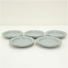 画像2: 林隆一郎造　美濃青磁　氷裂文銘々皿5客（共箱） (2)