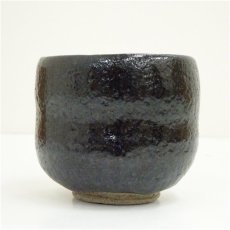 画像4: 森高寿月造　黒楽筒茶碗（共箱） (4)