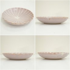 画像6: 仙太郎窯造　紅志野輪花皿5客（共箱） (6)