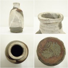 画像6: 信楽焼　小川顕三造　白掛分花入（共箱） (6)