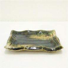 画像2: 加藤作助造　織部四方鉢（共箱） (2)