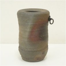 画像2: 備前焼　稲荷作造　窯変掛花入（共箱） (2)