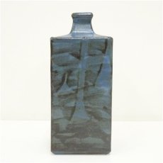 画像4: 益子焼　明石庄作造　流掛角瓶（共箱） (4)