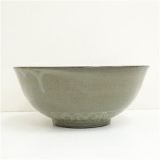 画像4: 京焼　陶あん窯　土渕善丕?造　高麗青磁雲鶴鉢（共箱） (4)
