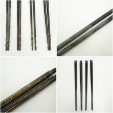 画像6: 炭道具　本黒椎ノ実頭飾火箸　8組（共箱） (6)