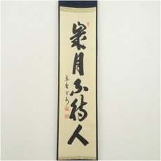 画像2: 大徳寺　長谷川寛州筆　「歳月不待人」一行書　肉筆紙本掛軸（共箱） (2)