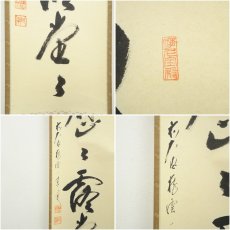 画像6: 前大徳　矢野一甫筆　「明歴々露堂々」一行書　肉筆紙本掛軸（共箱） (6)