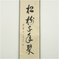 画像2: 黄檗監寺　盛井了道筆「松樹千年翠」一行書　肉筆紙本掛軸（共箱） (2)