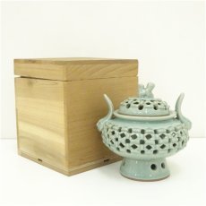画像1: 青谷窯造　高麗青磁香炉（保護箱） (1)