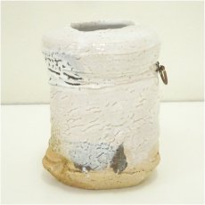 画像2: 萩焼　渋谷泥詩造　掛花入（共箱） (2)