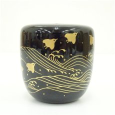 画像3: 奥津一心斎造　螺鈿波千鳥蒔絵棗（共箱） (3)