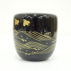 画像4: 奥津一心斎造　螺鈿波千鳥蒔絵棗（共箱） (4)