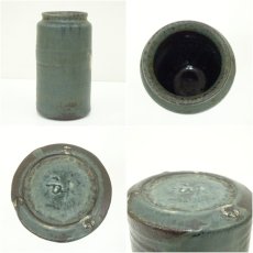 画像6: 加藤釥造　蒼釉花入（共箱） (6)