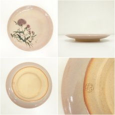 画像7: 萩焼　南明寺窯　ベアティル・ペアソン造　草花図替わり銘々皿５客（共箱） (7)
