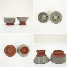 画像7: 佐渡無名異焼　人間国宝　五代　伊藤赤水造　酒盃5客揃（共箱） (7)