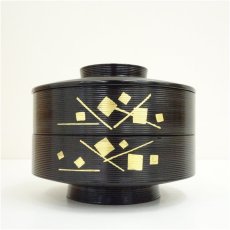 画像3: 象彦造　漆塗大円重（共箱） (3)