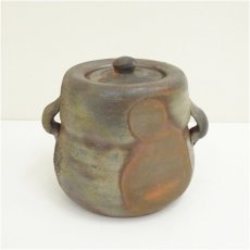 画像2: 備前焼　高原邦彦造　耳付水指（共箱） (2)