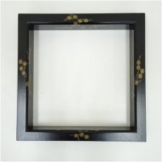画像3: 塗師　岡本陽斎造　枝唐松蒔絵黒一閑炉縁（共箱） (3)