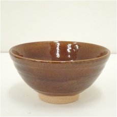 画像2: 吉向焼　吉向十三軒造　飴釉茶碗（保護箱） (2)