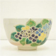 画像3: 京焼　押小路窯　庄左エ門造　色絵紫陽花茶碗（共箱） (3)