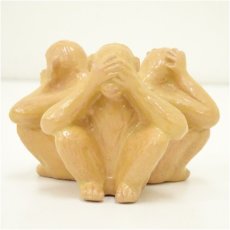画像4: 佐々木昭楽造　玄々斎好三猿蓋置（共箱） (4)