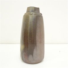 画像4: 備前焼　伊勢崎紳造　面取花入（共箱） (4)