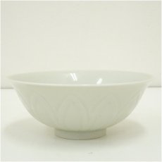 画像2: 京焼　加藤泰一造　牙白磁鎬茶碗（共箱） (2)