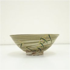 画像3: 九谷焼　山岸政明造　芦之図練込茶碗（共箱） (3)