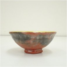 画像3: 川崎和楽造　赤楽内金茶碗（共箱） (3)