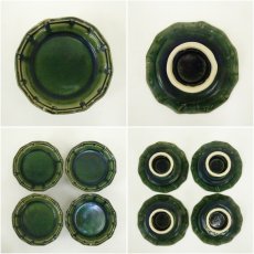 画像6: 幸兵衛窯造　織部高台皿5客（共箱） (6)