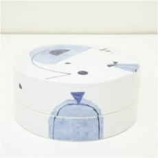 画像2: 柴田良三造　染付蓋物（共箱） (2)