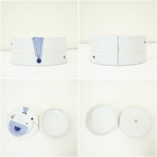 画像6: 柴田良三造　染付蓋物（共箱） (6)