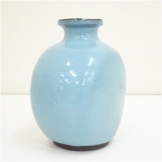 画像4: 京焼　木村盛伸造　鈞青釉扁壷（共箱） (4)