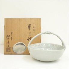 画像1: 京焼　宮本翠浩造　三島手菓子鉢（共箱） (1)