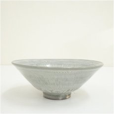 画像4: 京焼　森里陶楽造　花三島茶碗（保護箱） (4)