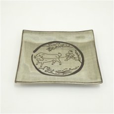 画像4: 高取焼　鬼丸碧山造　十牛図銘々皿10客 (4)