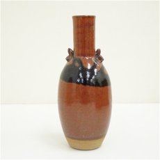 画像3: 瀬戸焼　鈴木紀文造　鉄釉双耳壷（共箱） (3)