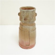 画像2: 備前焼　藤原恭助造　志野耳付花入（共箱） (2)