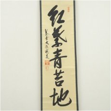 画像2: 大徳寺　尾関桃林筆　「紅葉青苔地」一行書　肉筆紙本掛軸（共箱） (2)