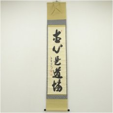 画像1: 大徳寺　長谷川寛州筆　「直心是道場」一行書　肉筆紙本掛軸（共箱） (1)