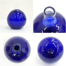 画像6: 濱田能生造　瑠璃ガラス口透花瓶（共箱） (6)