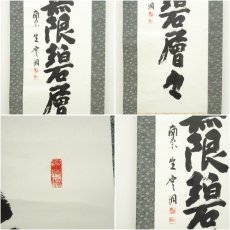 画像6: 南宗寺　佐藤一耕（坐雲洞）筆　「遠山無限碧層々」一行書　肉筆紙本掛軸（共箱） (6)
