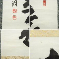 画像7: 南宗寺　佐藤一耕（坐雲洞）筆　「遠山無限碧層々」一行書　肉筆紙本掛軸（共箱） (7)