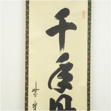 画像3: 大徳寺　藤田寛道筆　「千年丹頂鶴」一行書　肉筆紙本掛軸（共箱） (3)