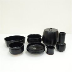 画像2: 杉浦芳樹造　柚子黒皆具（共箱） (2)